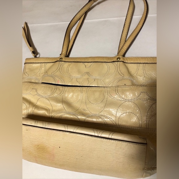 Coach Bag Authentic cream yellow colour genuine leather - Picture 4 of 9